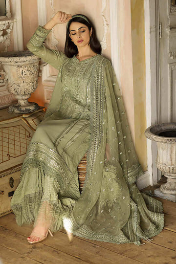 3 Piece Unstitched Heavy Embroidered Chickenkari Pure Lawn Suit With Heavy Embroidered Organza Dupatta
